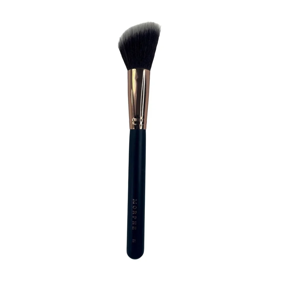 Morphe R4 Pro Angle Blush Brush Rose Gold Collection Black Handle Synthetic 7